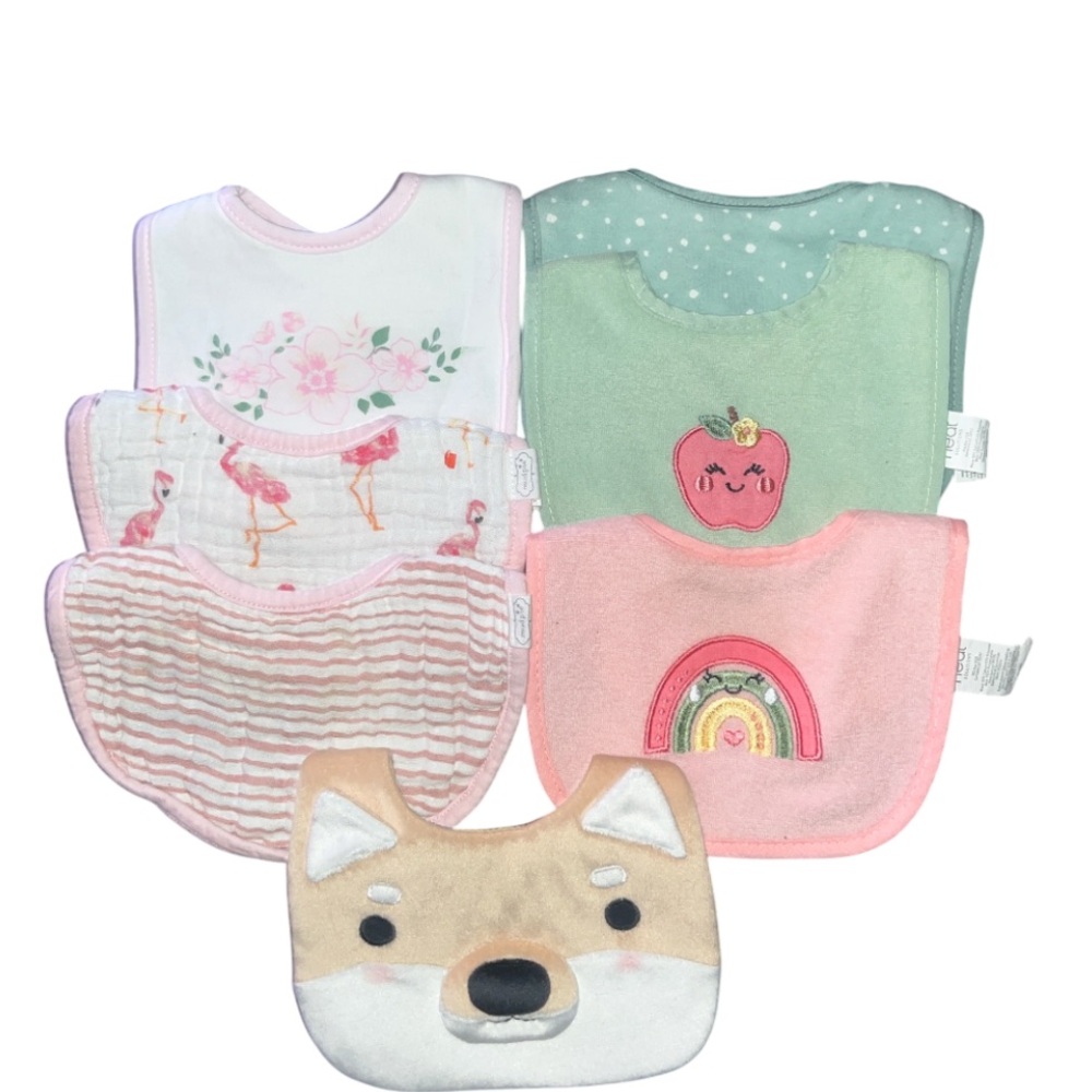 7- Pack Baby Girl Bib Set